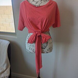 Zara Pink Cotton Cropped Wrap Top